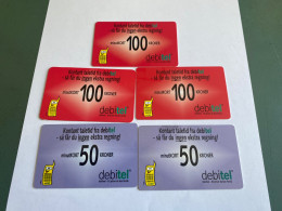 - 4 - Denmark 10 Different Phonecards Debitel - Denemarken