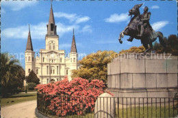 72128479 New_Orleans_Louisiana St. Louis Cathedral And Jackson Monument - Sonstige & Ohne Zuordnung