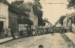 PINEY - Rue De L'Eglise - Elèves De L'Ecole Posant Pour La Photo Datée 1919 - TBE - Andere & Zonder Classificatie