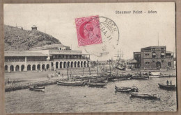 CPA YEMEN - ADEN - Steamer Point - TB PLAN PORT Bâteaux Quais Bâtiments TB Oblitération TIMBRE - Yémen