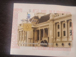 Indonesia-(ID-TLK-SS-0062)-Ancient Building 2-(5)-(rp.18.700)-(100units)-tirage-10.000-used Card+1card Prepiad Free - Indonesië