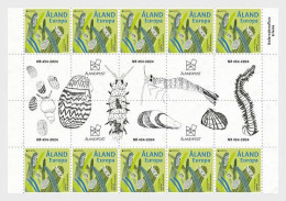 Aland Islalnds Åland Finland 2024 Europa CEPT Underwater Fauna & Flora Block Of 10 Stamps With All Labels MNH - Aland