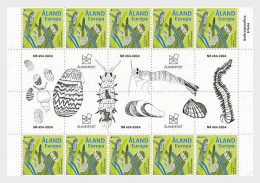 Aland Islalnds Åland Finland 2024 Europa CEPT Underwater Fauna & Flora Block Of 10 Stamps With All Labels MNH - 2024