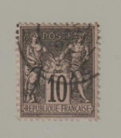 FRANCE:  1877/80  SAGE  II° TYPE  -  10 C.  NOIR  LILAS  OBL. -  YV/TELL. 89 - 1876-1898 Sage (Tipo II)