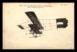 AVIATION - SOUVENIR DES GRANDES FETES D'AVIATION - BIPLAN FARMAN EN PLEIN VOL - ....-1914: Précurseurs