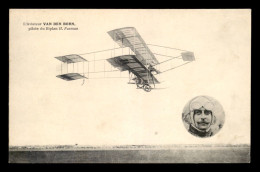 AVIATION - L'AVIATEUR VAN DEN BORN SUR BIPLAN H. FARMAN - ....-1914: Precursors