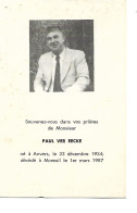 SM Paul Ver Eecke Moreuil 1987 - Obituary Notices