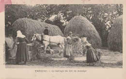 TREGUNC - Le Battage Du Blé Au Manège - CPA Tache Encre Sinon TBon état - Andere & Zonder Classificatie