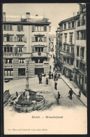 AK Zürich-Stüssihofstatt, Strassenpartie Mit Gasthaus Und Brunnen  - Other & Unclassified