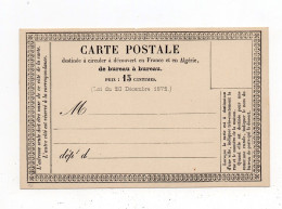 !!! CARTE PRECURSEUR TYPE 1873 N°10 NEUVE - Tarjetas Precursoras