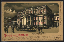 Lithographie Berlin, Palais Kaiser Friedrich III., Kutsche  - Mitte