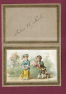 100524A - MENU CHROMO - BAPTEME 1883 - Imp Le Bigot Lille - Amoureux Bouquet De Rose Haut De Forme - Menus