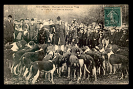 CHASSE - CHASSE A COURRE - FORET D'HALATTE - EQUIPAGE DU COMTE DE VALON - LA CUREE A LA SABLIERE DE FLEURINES - Hunting