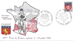 ENVELOPPE OFFICIELLE TOUR De FRANCE CYCLISTE 1982 18e ETAPE - MORZINE ST-PRIEST - Cachets Commémoratifs