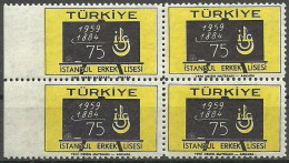 Turkey; 1959 75th Anniv. Of Istanbul College ERROR "Imperf. Edge" - Ungebraucht
