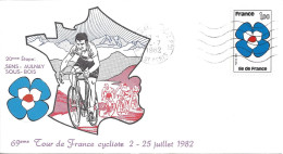 ENVELOPPE OFFICIELLE TOUR De FRANCE CYCLISTE 1982 20e ETAPE SENS AULNAY S/S BOIS - Commemorative Postmarks