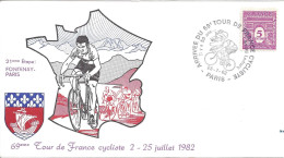 ENVELOPPE OFFICIELLE TOUR De FRANCE CYCLISTE 1982 - 21e ETAPE - FONTENAY PARIS - Gedenkstempels