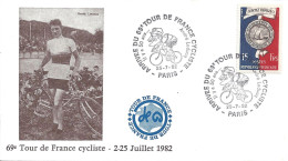 ENVELOPPE OFFICIELLE TOUR De FRANCE CYCLISTE 1982 - 21e ETAPE - FONTENAY PARIS - Cachets Commémoratifs