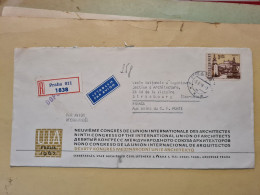 Lettre 1967 PRAHA UIA CONGRES UNION INTERNATIONALE DES ARCHITECTES  LETTRE RECOMANDE - Storia Postale