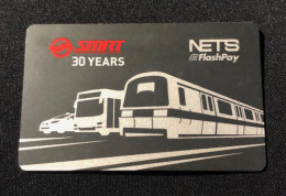 Singapore Nets Flashpay EZ Link Transport Metro Train Subway Card, SMRT 30 Years Silver, Set Of 1 Used Card - Singapour