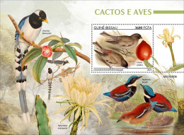 2024-04 - CENTRAL AFRICAN - CACTUS & BIRDS                  1V  MNH** - Sukkulenten
