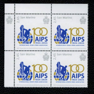 San Marino 2024 - Centenario Dell’Associazione Internazionale Stampa Sportiva (AIPS) 1v In Quartina Complete Set ** MNH - Nuovi