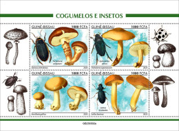 2024-04 - CENTRAL AFRICAN - MUSHROOMS & INSECTS                  4V  MNH** - Pilze