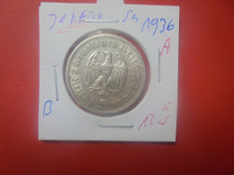 3eme REICH 5 MARK 1936 "A" ARGENT (A.4) - 5 Reichsmark