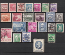 CHILI 1 Lot De 23 Timbres Oblitérés, 1938 à 1953  (c17) - Chili