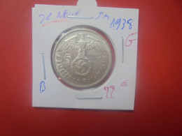 3eme REICH 5 MARK 1938 "G" ARGENT (A.4) - 5 Reichsmark