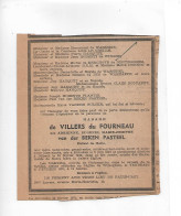 FP Nécrologie Adrienne Van Der Beken Pasteel épse De Villers Du Fourneau Dilbeek 1970 - Décès