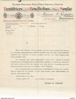 F 15 Cpa / Old Invoice Facture Ancienne Lettre DENTIFRICE BENEDICTINS Abbaye De SOULAC 1924 Dent Dentiste Savon - Petits Métiers