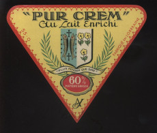 ETIQUETTE DE FROMAGE - PUR-CREME - FROMAGERIE FRO-BLANC, PARGNY-LA-BLANCHE-COTE (MEUSE) - Formaggio