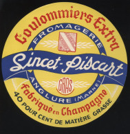 ETIQUETTE DE FROMAGE - COULOMMIERS - FROMAGERIE LINCET-PISCART, ANGLURE (MARNE) - Formaggio