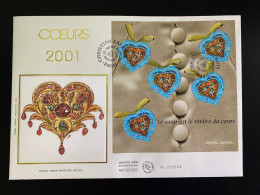 Enveloppe 1er Jour GF Soie "Saint Valentin - Coeurs - Christian Lacroix" - 27/01/2001 - BF33 - 3368 - 2000-2009