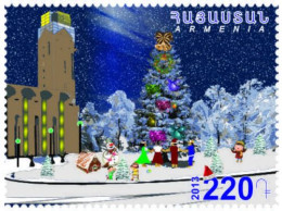Armenia MNH** 2013 Mi 868 Sc 977 New Year’s Tree Children Picture Snow Yerevan Republic Squire - Armenien