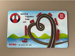 Singapore Nets Flashpay EZ Link Transport Metro Train Subway Card, STWU SG50, Set Of 1 Used Card - Singapour