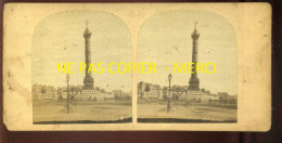 PHOTO STEREO - PARIS - COLONNE DE LA BASTILLE - FORMAT 17 X 8.5 CM  - Fotos Estereoscópicas
