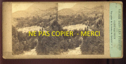 PHOTO STEREO -  VOYAGE DANS LES PYRENEES - SAINT-SAUVEUR - VUE PRISE DE LA ROUTE DE GAVARNI - FORMAT 17 X 8.5 CM  - Fotos Estereoscópicas