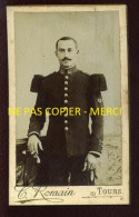 MILITAIRE - 66 SUR LE COL - PHOTOGRAPHIE C. ROMAIN, TOURS - FORMAT CDV - War, Military