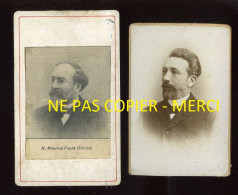 MAURICE-LOUIS FAURE (1850-1919) - HOMME POLITIQUE, MAJORAL DU FELIBRIGE (VOIR DESCRIPTION) - 2 PHOTOS FORMAT CDV - Persone Identificate