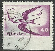 Turkey; 1959 Airmail Stamp 40 K. ERROR "Imperf. Edge" - Gebruikt