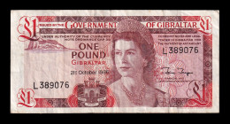 Gibraltar 1 Pound Elizabeth II 1986 Pick 20d Mbc Vf - Gibraltar