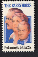 2028121451 1982 SCOTT 2012 (XX) POSTFRIS MINT NEVER HINGED  - PERFORMING ARTS - JOHN ETHEL AND LIONEL BARRYMORE - Unused Stamps