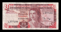 Gibraltar 1 Pound Elizabeth II 1986 Pick 20d Mbc Vf - Gibraltar