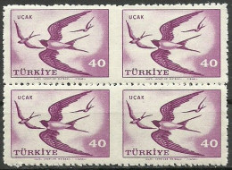 Turkey; 1959 Airmail Stamp 40 K. ERROR "Partially Imperf." - Nuevos