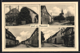 AK Mannstedt, Schule, Kirche, Denkmal  - Other & Unclassified