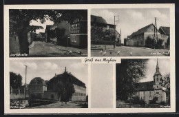 AK Meyhen, Dorfstrasse, Gasthof, Rittergut, Kirche  - Autres & Non Classés