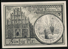 Notgeld Königsberg N/M. 1921, 50 Pfennig, Rathaus Und Bauer Bei Der Feldarbeit, Gutschein  - [11] Emissioni Locali