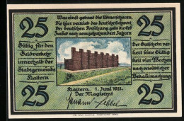 Notgeld Haltern 1921, 25 Pfennig, Festungsanlage, Tonkrüge Und Geistlicher  - [11] Emissions Locales